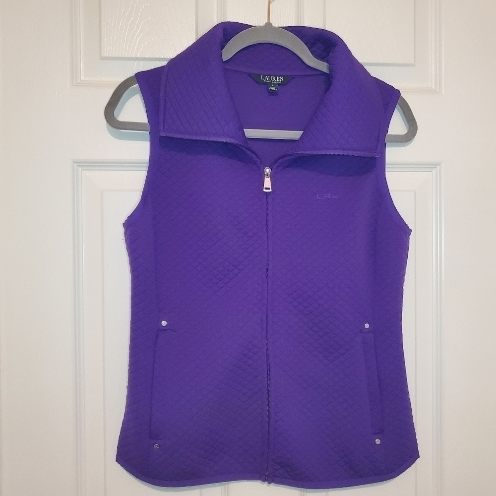 Lauren Ralph Lauren Purple Quited Vest Sz S